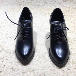 Ankle Strap Fashion Boots, High Heels, Chunky Heel,winter shoes . Leather